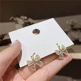 Drop Earrings for Women Lovely Bow Pearl Earrings Fashionable Exquisite Student Earrings Jewelry Accessories Wholesale daiiibabyyy