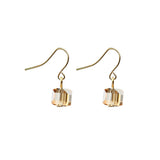 Daiiibabyyy Vintage Colorful Cube Transparent Crystal Pendant Earring For Women Fashion Simple Exquisite Cute Ear Studs All-match Jewelry