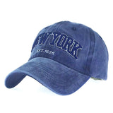 Daiiibabyyy Vintage Adjustable New York Embroidered Cap Washed Cloth Hats Men Winter Baseball Caps outside Causal Streetwear Dropship