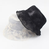 Daiiibabyyy Summer Hat Female Summer Japanese Flower Sunscreen Sun Hat Korea Fairy Lace Light Breathable Mesh Fisherman Hat Bunket Hat