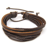 Vintage Black Leather Bracelets For Men Fashion Hollow Triangle Leather Bracelet & Bangles Multilayer Wide Wrap Jewelry 2022 daiiibabyyy