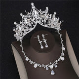 Baroque Wedding Bridal Jewelry Sets Gold Silver Color Tiaras Crowns Zirconia Jewelry Necklace Sets for Women Indian Jewelry Set daiiibabyyy