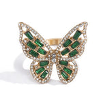 New Trendy Exaggerate Geometric Colorful Butterfly Rings Simple Temperament Jewelry For Women Fashion Forefinger Rings anillos daiiibabyyy