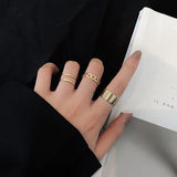 Hiphop/Rock Metal Geometry Of Circular Ring Open Forefinger Punk Accessories Buckle Joint Tail Ring Women Jewelry Gifts