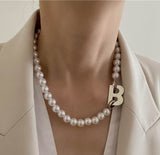 Statement Letter Pearl Choker Necklace For Women New Trends Jewelry Personality Collares Wholesale daiiibabyyy