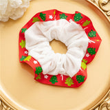 Elastic Hair Bands Christmas Style Scrunchies Soft Hair Tie Flannel Hair Rope Winter Xmas Hair Accessories Ponytail Holder daiiibabyyy