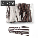 Daiiibabyyy 5/6/7 Cm 50 Pcs U Shaped Hairpin Hair Clips Bobby Pins Metal Barrette Women Modeling Tools Bridal Hairstyle Tool