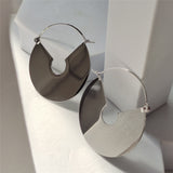 Ins Stainless steel Geometric Metal Round Hoop Earrings Gold Silver Color Minimalist For Women Girls Travel Jewelry HUANZHI 2022 daiiibabyyy