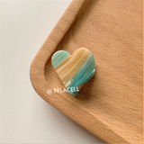 Korean Cute Starry Sky Fashion Peach Heart Grandmother Green Small Hairpin For Women Simple Acetate Grabbing Clip Bangs Clip daiiibabyyy