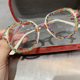 Myopia Hyperopia Women Sunglasses Vintage clear lens glasses ladies luxury rhinestone eyeglasses men optical Shades daiiibabyyy