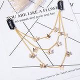 Daiiibabyyy New Chain Hairpins for Women Shell Pearl Butterfly Tiara Tassel Hair Clips Barrettes Braided Headband Ponytail Hair Accessories