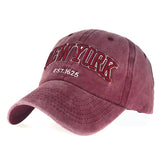 Daiiibabyyy Vintage Adjustable New York Embroidered Cap Washed Cloth Hats Men Winter Baseball Caps outside Causal Streetwear Dropship