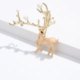 Red enamel Christmas Elk brooch female European and American luxury brooch temperament brooch pin daiiibabyyy