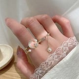 2022 New Delicate Zircon Cute Moon Star Adjustable Rings For Women Ladies Elegant Pearl Finger Knuckle Ring Jewelry daiiibabyyy