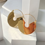 Ins Stainless steel Geometric Metal Round Hoop Earrings Gold Silver Color Minimalist For Women Girls Travel Jewelry HUANZHI 2022 daiiibabyyy