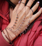 Daiiibabyyy Modern cz link chain Finger Bracelets & Bangles Luxury Slave Hand Link Chain Bracelet For Women Bohemia Boho Jewelry