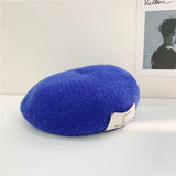 Harajuku Kitted Beret Hats Women Girl's Vintage Artist Painter Hat Winter Autumn Soft Wool Octagonal cap adjust daiiibabyyy