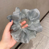 Daiiibabyyy New Net Yarn Hair Scrunchie Solid Color Hair Ties for Women Elastic Hair Ring Girl Ponytail Holder Smooth Hair Accessories