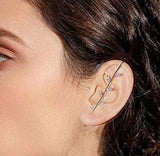 New Ear Needle Wrap Crawler Hook Earrings for Women Surround Auricle Diagonal Stud Copper Inlaid Zircon Piercing Earrings /1 Pc daiiibabyyy