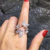 New Fashion Crystal Butterfly Open Adjustable Rings For Women Trendy Gold Silver color Index Finger Ring Jewelry anillos mujeres daiiibabyyy