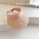 Wide Large Brime Straw Sun Hats Women Floppy Summer Beach Sun Hat Button Cap Summer Truck For Women Anti-uv Visor Cap Female daiiibabyyy