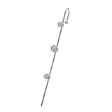 New Ear Needle Wrap Crawler Hook Earrings for Women Surround Auricle Diagonal Stud Copper Inlaid Zircon Piercing Earrings /1 Pc daiiibabyyy