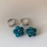 New Korean Fashion Simple Transparent Color Acrylic Resin Flower Earrings For Women Girls personality All-match Party Jewelry daiiibabyyy