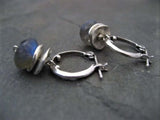 New Trendy Silver Color Women Hoop Earrings Metal Inlaid Blue Stone Dangle Earrings for Women Engagement Party Fashion Jewelry daiiibabyyy
