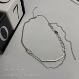 New Personality Cross Square Metal Multilayer Hip Hop Long Chain Cool Simple Necklace for Women Men Jewelry Gifts Jewelry daiiibabyyy