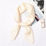 Daiiibabyyy Fashion Square Silk Scarf Headband for Women Solid Color 70 CM Hair Scarf Headwrap air Band Hair Ties Bandana Head Neck Scarf
