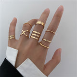 Fashion Jewelry Rings Set Hot Selling Metal Alloy Hollow Round Opening Women Finger Ring For Girl Lady Party Wedding Gifts New