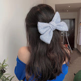 New Fashion Girl Wool Knitted Big Bow Hairpin  Ladies Hair Accessories Knitted Hairpin Hairpin Knitted Hairpin Hair Accessories daiiibabyyy
