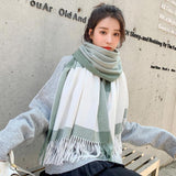 Winter Plaid Scarf Women's Thickened Couple Models Are Made of High-quality Cashmere Material Echarpe Femme Hiver Luxe daiiibabyyy