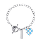 New Ins Love Chains Necklace Simple Retro Creative Lattice Heart-Shaped Bracelet Necklace for Women Girls Fashion Jewelry Gift daiiibabyyy