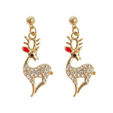 2021 New Fashion Cute Christmas Elk Stud Earrings for Women Temperament Crystal Deer Earrings Girls New Year Party Jewelry Gifts daiiibabyyy