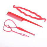 Popular 1SET Ponytail Creator Plastic Loop Styling Tools Black Topsy Pony Topsy Tail Clip Hair Braid Maker Styling Tool Fashion daiiibabyyy