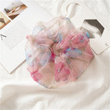 Daiiibabyyy New Net Yarn Hair Scrunchie Solid Color Hair Ties for Women Elastic Hair Ring Girl Ponytail Holder Smooth Hair Accessories