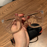 Myopia Hyperopia Women Sunglasses Vintage clear lens glasses ladies luxury rhinestone eyeglasses men optical Shades daiiibabyyy