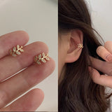 Clip Earrings for Women Delicate and Simple Leaves Adjustable Ear Bone Clip Luxurious Fashionable Earrings Jewelry Wholesale daiiibabyyy
