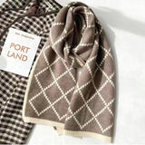 Winter Couple Tide Scarf Plaid Double-sided Warmth Female Knitted Thick Soft Dual-use Shawl Echarpe Femme Hiver Luxe daiiibabyyy