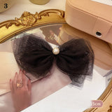 Spring New Oversized Bow Hair Accessories Big Bow Mesh Dots Hair Hoop Oversized Bow Lace  Flower Ribbon Hair Clip Hairpins daiiibabyyy