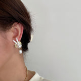 New S925 Baroque Pearl Bunny Earrings Girl Temperament Fashion Cute Earrings Banquet Accessories Wholesale daiiibabyyy