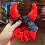 Fashion Double Color Large Intestine Ring Plush Rabbit Ears Large Intestine Hair Ring Elastic  Cartoon Animal Hair Rope daiiibabyyy