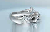 Classic Fashion Silver Color Women Ring Cute Engraving Pattern Cat Sleep  Engagement Wedding Jewelry US 5-11 daiiibabyyy