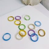 Daiiibabyyy New Korea Rings For Women Jewelry Resin Acrylic Transparent Multicolor Index Finger Accessories Fashion Girls Gifts Bague