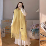 Women Fashion Thick Solid Color Wild Scarves 230X37CM Fantasy Macaron Scarves Women Winter Soft Warm Feel Cashmere Long Shawl daiiibabyyy