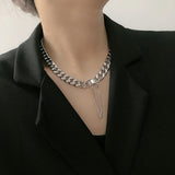 2022 Fashion Asymmetric Lock Necklace for Women Twist Gold Silver Color Chunky Thick Lock Choker Chain Necklaces Party Jewelry daiiibabyyy