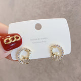 New Stylish Crystal Christmas Elk Stud Earrings For Women Fashion Zircon Deer Earring Girl New Year Party Jewelry Christmas Gift daiiibabyyy