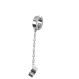 1Pcs Fashion Punk Stainless Steel Clip Earring for Teens Women Men Ear Cuffs Street Cool Jewelry Silver Color Chain Ear Clip