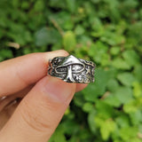 Lost Lady Retro Silver Black Skull Skelton Heart Rings Trendy Hiphop Punk Antique Finger Rings for Women Party Jewelry Gift daiiibabyyy